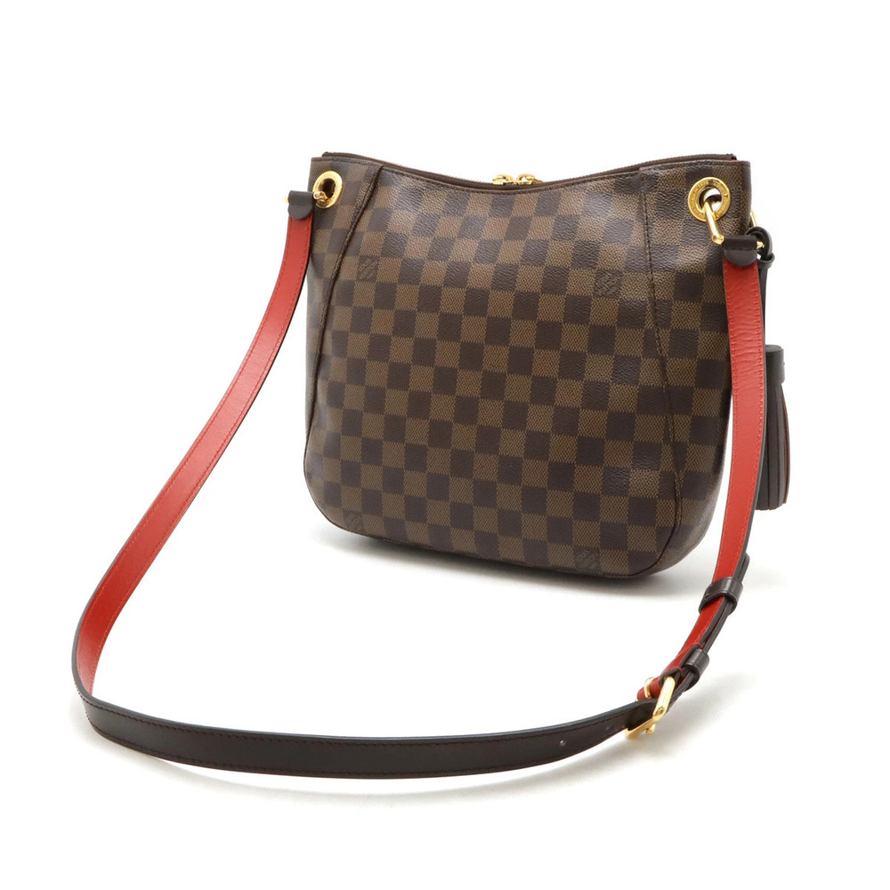 Louis Vuitton Charm South Fringe Tassel Bag Crossbody Damier Bank Brown